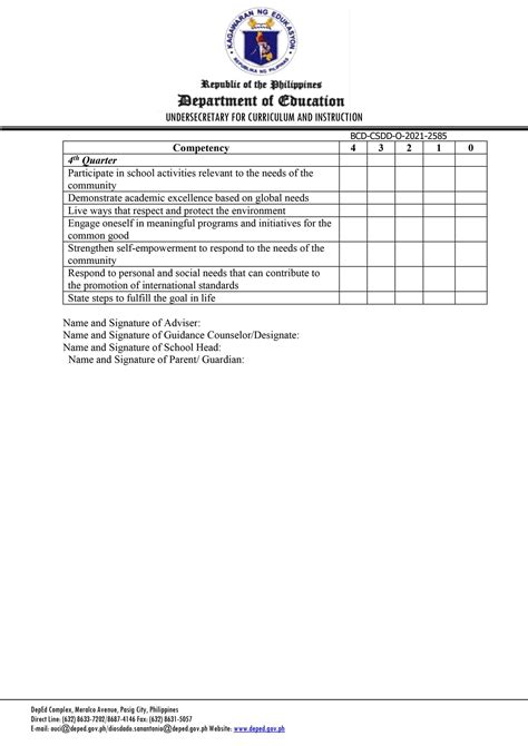 Deped Grade 1 3 Homeroom Guidance Learners Development Assessment