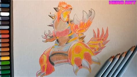 How To Draw The Legendary Pokemon Groudon In The Color Of Marco Raffine