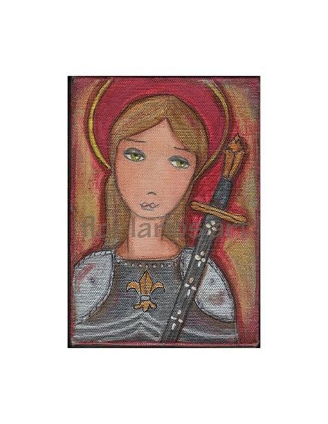 Saint Joan Of Arc Reproduction From Painting By Flor Larios Etsy