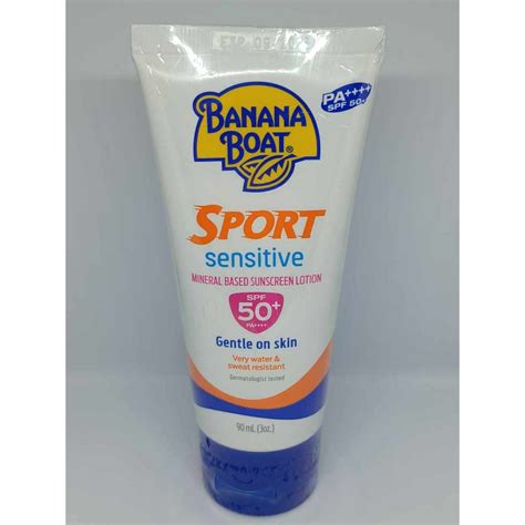 Banana Boat Sport Sensitive Mineral Based Sunscreen Lotion Spf50 Pa