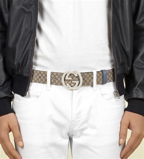 Lyst Gucci Gg Supreme Canvas Belt With Interlocking G Buckle In