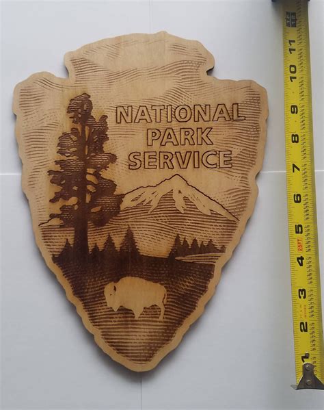 National Park Service Arrowhead On Wood Laser Engrave 9x115 Etsy