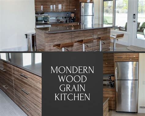 Beautiful Wood Grain Cabinetry To Create A Country Kitchen In The
