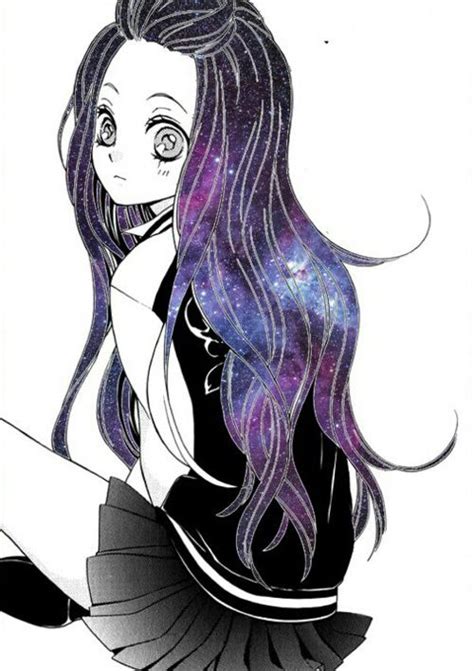 Galaxy Purple Anime Girl Aesthetic