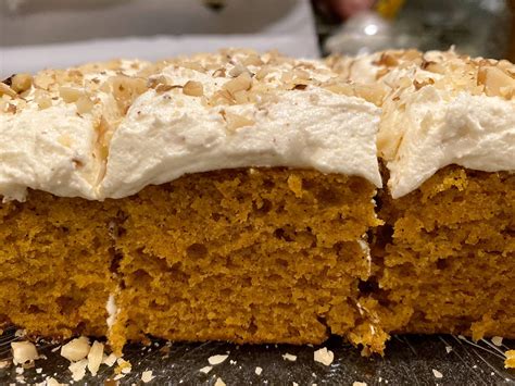 Homemade Pumpkin Sheet Cake With Brown Butter Frosting Rfood