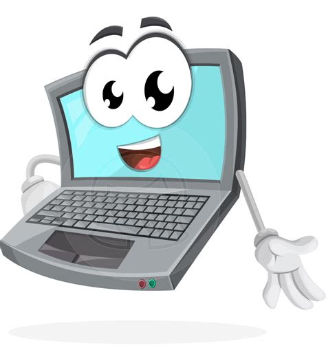Computer Cartoon Vector Character Aka Topper The Friendly Laptop