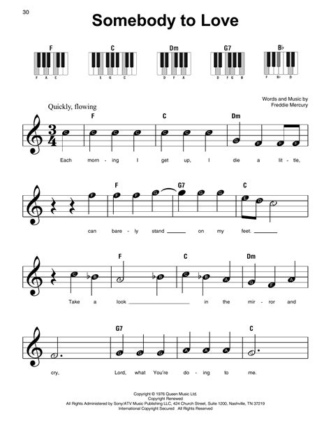 Somebody To Love Super Easy Piano Print Sheet Music Now