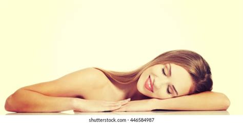 Beautiful Caucasian Naked Woman Lying On Stock Photo 187167428