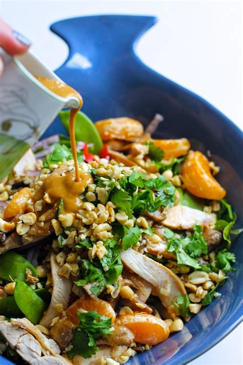 Rice vinegar (if white vinegar if you cook the chicken breast with a little teriyaki sauce, it adds a little zing to the salad, but most loved this salad. Asian Chicken Salad with Peanut Dressing
