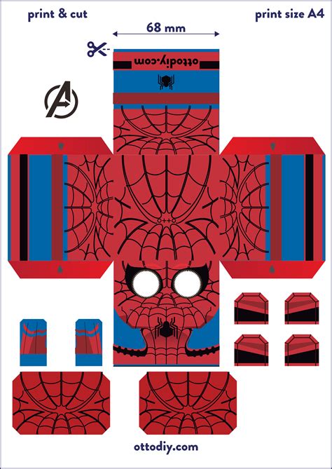 Marvel Papercraft Spider Man Cubeecraft Cubeecraft Pinterest Printable