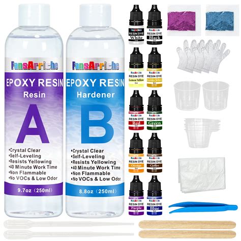 Buy Crystal Clear Epoxy Resin Kit 500ml 2 Part Casting Resin Starter