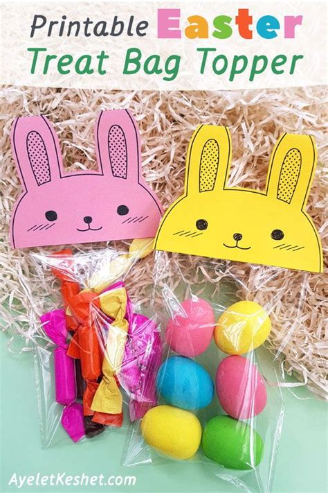 Easy Easter Craft Printable Bunny Treat Bag Topper Diy Easter Bags