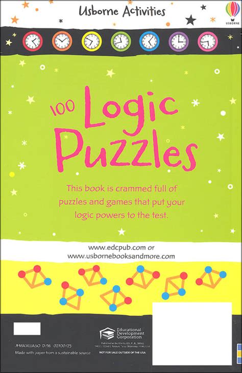 100 Logic Puzzles Activity Puzzle Books Edc Usborne 9780794536930