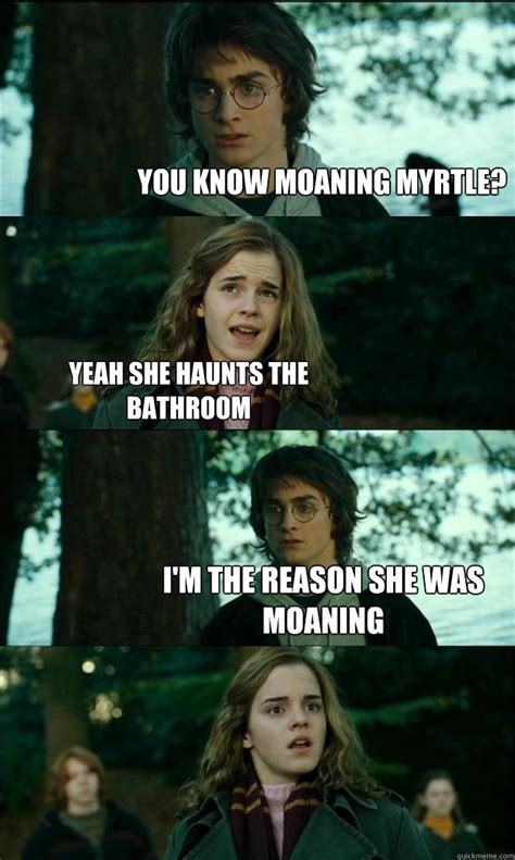 You Know Moaning Myrtle Yeah She Haunts The Bathroom I M The Reason