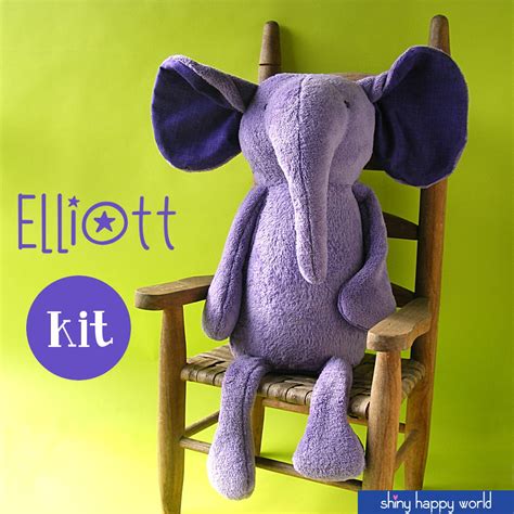 Elliott Cuddly Elephant Stuffed Animal Kit Shiny Happy World