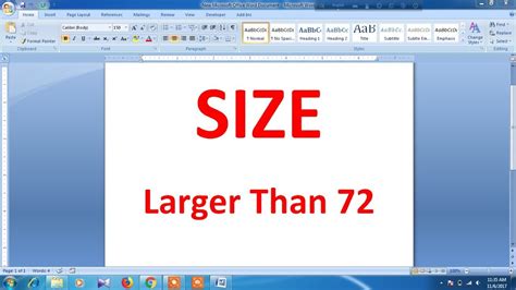 How To Make Font Size Larger Than 72 In Ms Word Youtube