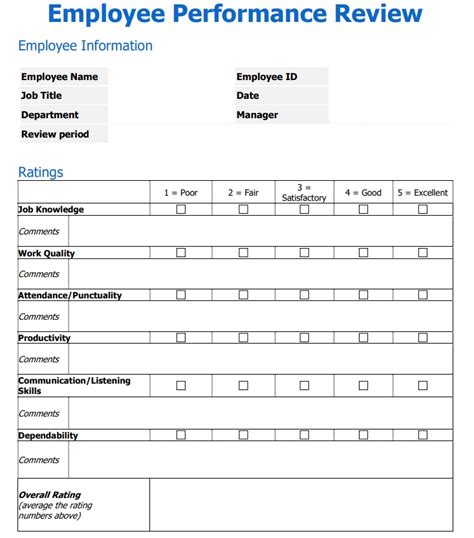 The Perfect Employee Evaluation Form Templates How To Riset