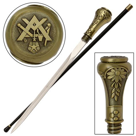 Knob Decorative Masonic Walking Cane Sword