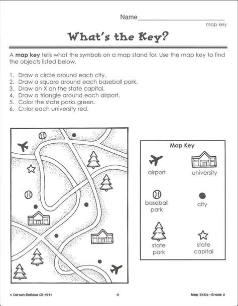 Map Key Worksheets For Second Grade Robert Miles Reading Worksheets
