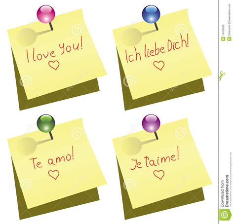 Paper Note With Push Pin And I Love You Words Stock Vector