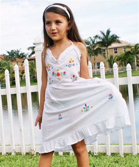Look At This Little Cotton Dress White Sol Embroidered Halter Dress