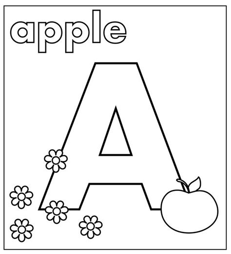 Alphabet A Coloring Page For Preschoolers