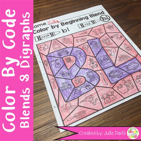 Color By Code Blends And Digraphs Activty And Worksheets Big Ideas