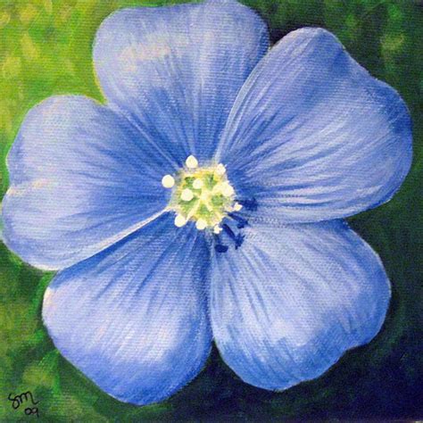 Blue Flower Painting By Sharon Marcella Marston