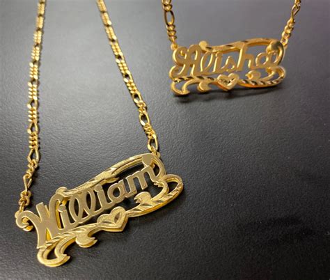 Name Plate Necklace K Gold Nameplate Necklace Custom Etsy