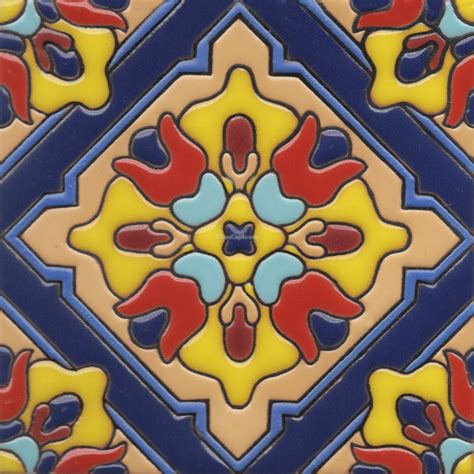 Mexican Tiles High Relief Ceramic Cuerda Seca Malibu