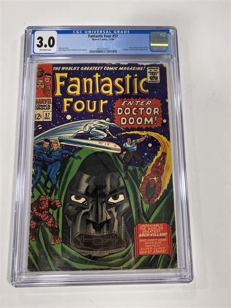 Fantastic Four 57 Cgc 30 Ow Pages Marvel 1966 Dr Doom Appearance