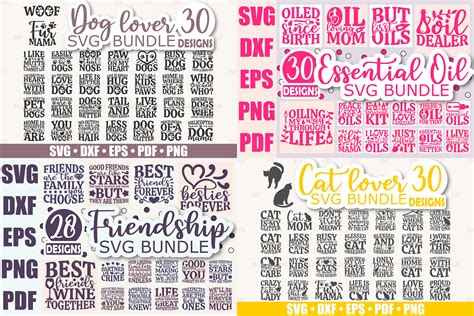 Bundle Svg Files For Cricut And Silhouette Printable Png Pdf Etsy