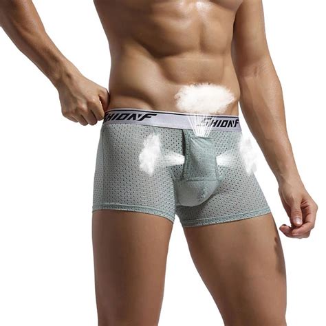 Mens Underwear Boxer Scrotum Bag Function Youth Health Gun Breathable