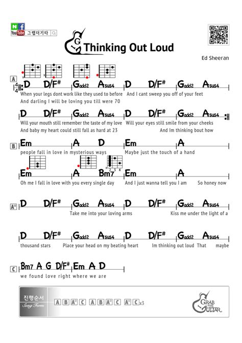 Free, curated and guaranteed quality with ukulele chord charts, transposer and auto g a i'm thinking out loud. 그랩더기타 Thinking Out Loud - Ed Sheeran (에드 시런) [기타/코드/타브 ...