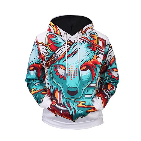 Hot Sale Brand Wolf Printed Hoodies Men 3d Sweatshirt Quality Plus Size