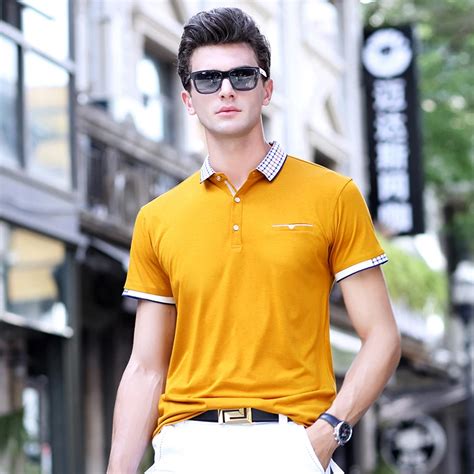 buy 2017 summer mens casual polos cotton short sleeve slim polo shirts turn