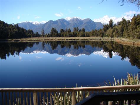 Lake Matheson Near Fox Glacier South Island Nz August 2014 August