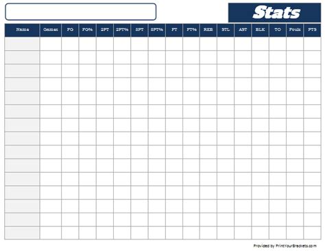 Basketball Stat Sheet - FREE DOWNLOAD - Printable Templates Lab