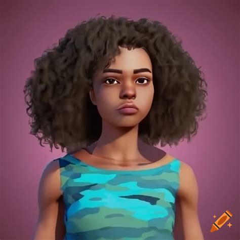 Portrait Of A Beautiful African American Woman With Curly Hair On Craiyon