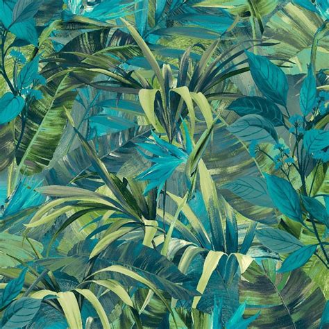 Blue Botanical Wallpaper Fabric Floral Upholstery Botanical