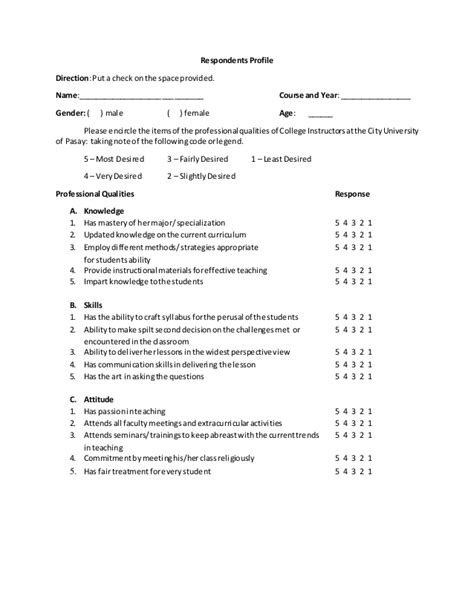 Education Questionnaire 2 Examples Format Pdf
