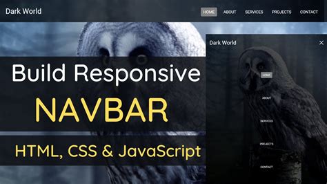 Modern Responsive Navbar Tutorial HTML CSS JavaScript Tutorials