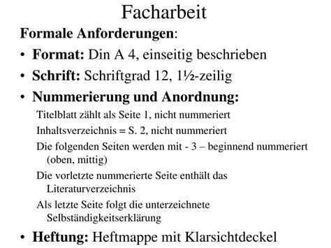 Kriterien zur bewertung einer facharbeit. PPT - Facharbeit PowerPoint Presentation, free download ...