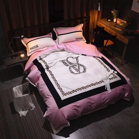 Victoria S Secret Pink Embroidery Egyptian Cotton Bedding Set Model 7 Ebeddingsets