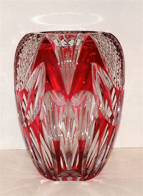 Incredible Val St Lambert Red Cut To Clear Tulip Crystal Vase Very Fine At 1stdibs