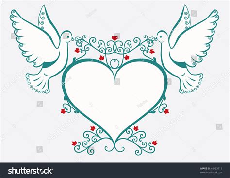 Doves With Heart Stock Vector Illustration 48453712 Shutterstock