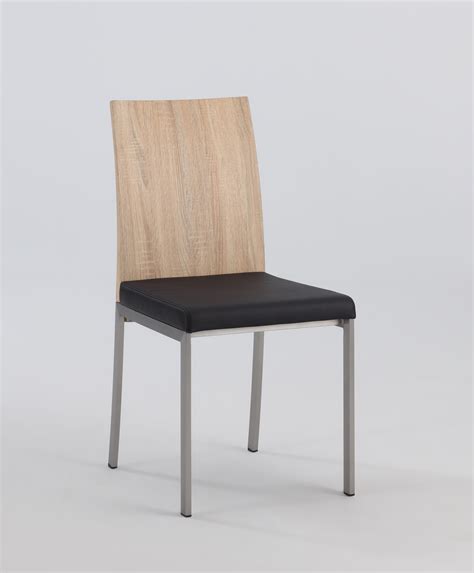 Light Oak Panel Back Side Chair With Black Upholstered