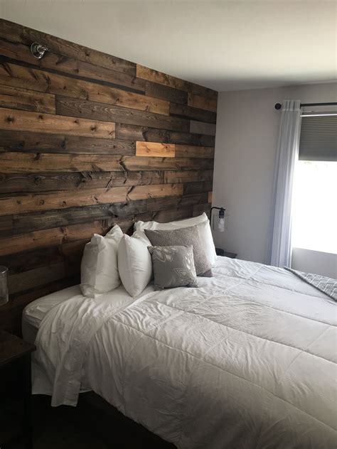 Reclaimed Wood Wall Schlafzimmer Design Wohnung Holzakzentwand