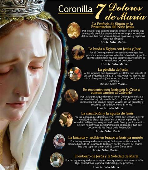 Los Siete Dolores De La Virgen María Oraciones Catolicas Libro De