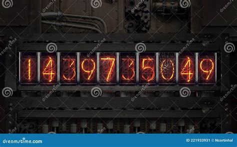 Nixie Tubes Displaying Random Numbers In Steampunk Style Seamless Loop